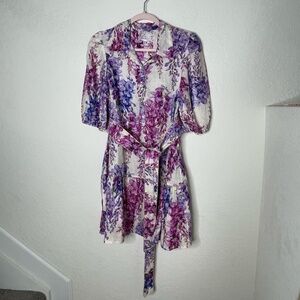 Floral Purple and Pink Mini Dress